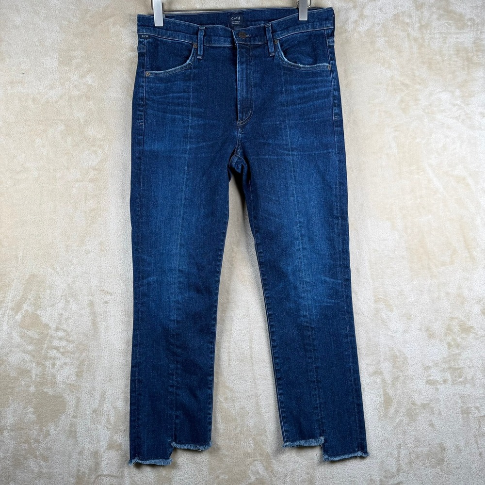 Citizens of Humanity Women 30 Amari Step Hem Ankle Jeans Dark Wash Straight Leg